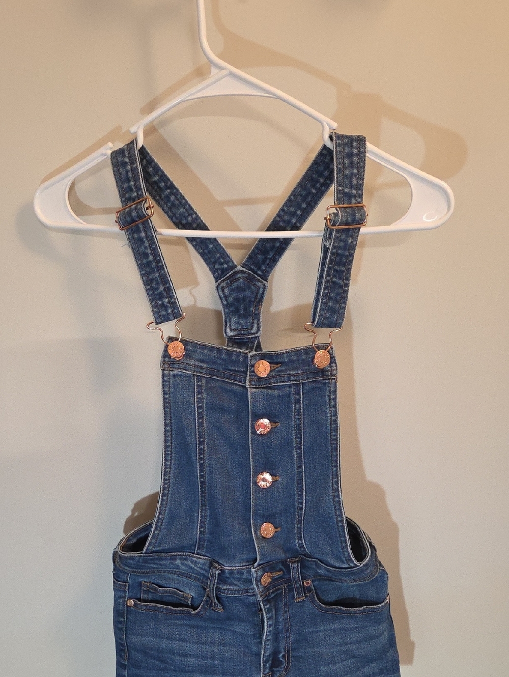Guess Dark Blue Denim Overall Jumpsuit with Copper Buttons (Yy18)